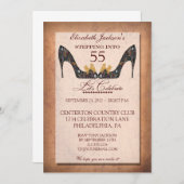 ヴィンテージ·フローラ·シュー第55回誕生日パーティーの招待 招待状 (正面/裏面)