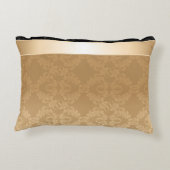ヴィンテージ,フローラ,金ゴールド，ダマスク，黒，リボン，パターン， アクセントクッション (裏面)