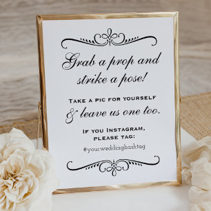 ヴィンテージ フローリッシュ フォトブース ウェディング ポスター