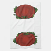 ヴィンテージ フーズ、熟したトマト、野菜と果物 キッチンタオル (縦)