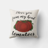 ヴィンテージ フーズ、熟したトマト、野菜と果物 クッション (裏面)