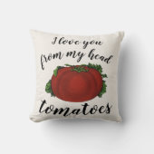 ヴィンテージ フーズ、熟したトマト、野菜と果物 クッション (正面)