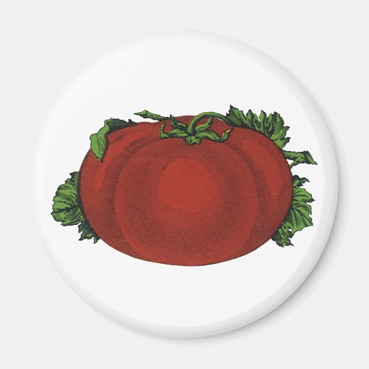 ヴィンテージ フーズ、熟したトマト、野菜と果物 マグネット (正面)