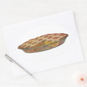 ヴィンテージ フード、デザート、感謝祭のパンプキン パイ 楕円形シール (封筒)