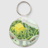 ヴィンテージ フード、バターのグリーンビーンキャセロール キーホルダー (正面)