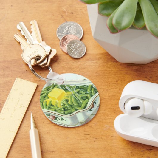 ヴィンテージ フード、バターのグリーンビーンキャセロール キーホルダー (デスク)