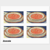 ヴィンテージ フード、ピーマンを入れたホットなトマト スープ 長方形シール (シート)