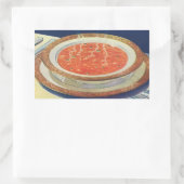 ヴィンテージ フード、ピーマンを入れたホットなトマト スープ 長方形シール (バッグ)