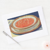 ヴィンテージ フード、ピーマンを入れたホットなトマト スープ 長方形シール (封筒)