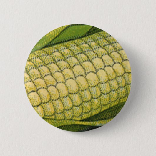 ヴィンテージ フード, ヘルシーな野菜, とうもろこし 缶バッジ (正面)