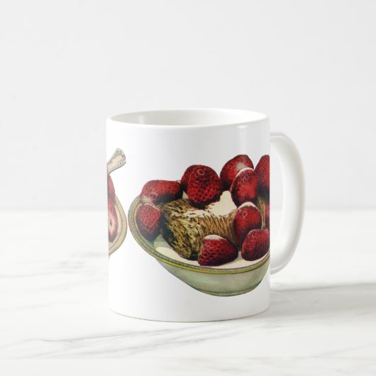ヴィンテージ フード ヘルシー ブランチ シリアル いちご コーヒーマグカップ (正面右)
