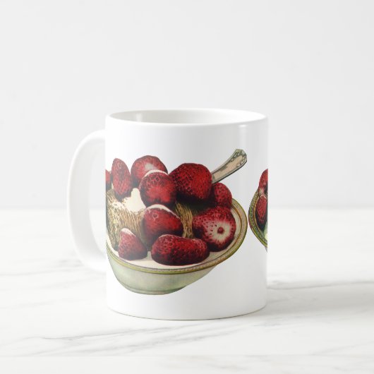 ヴィンテージ フード ヘルシー ブランチ シリアル いちご コーヒーマグカップ (正面左)
