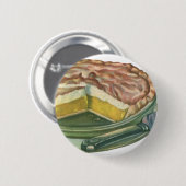 ヴィンテージ フード, レモン メレンゲ パイのデザート 缶バッジ (正面&裏面)