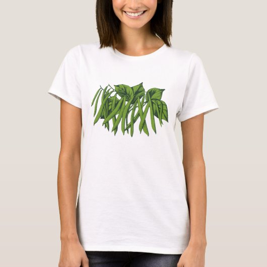 ヴィンテージ フード 有機 インゲン 野菜 Tシャツ (正面)
