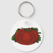 ヴィンテージ フード、熟したトマト、野菜と果物 キーホルダー (裏面)