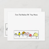 ヴィンテージ フード 編集可能なキッチン 名刺 ノートカード (正面/裏面)