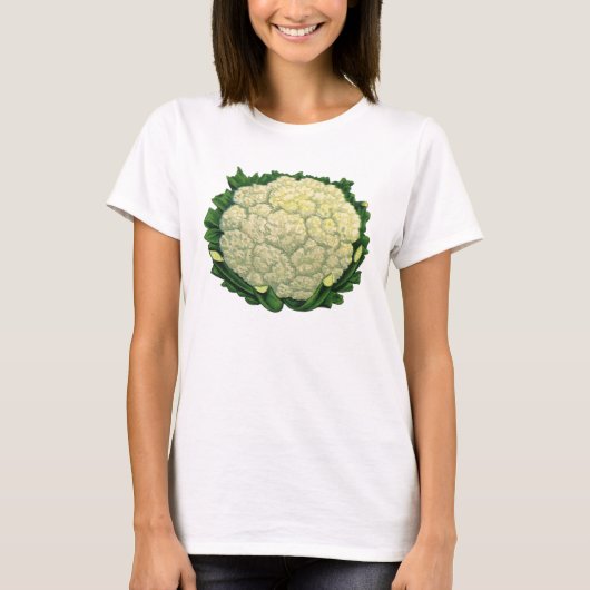 ヴィンテージ フード 野菜 カリフラワー Tシャツ (正面)