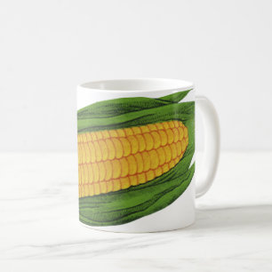ヴィンテージ フード 野菜; 黄色のとうもろこし コーヒーマグカップ