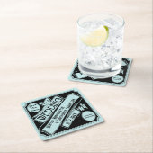 ヴィンテージ・ブクラシックラックが日付を保存 スクエアペーパーコースター (インサイチュ)