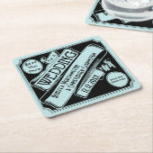 ヴィンテージ・ブクラシックラックが日付を保存 スクエアペーパーコースター (アングル)