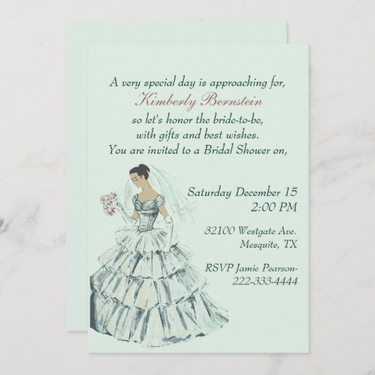 ヴィンテージ·ブライエレガントド·ブライダル·シャワーの招待 招待状 (正面/裏面)