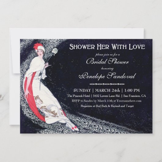 ヴィンテージ ブライダルシャワー 招待状 (正面)