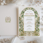 ヴィンテージ ブライダルシャワー 招待状 アールヌーボー デコ