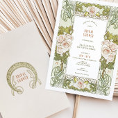 ヴィンテージ ブライダルシャワー 招待状 アールヌーヴォー ローズ