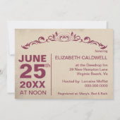 ヴィンテージ ブライダルシャワー 招待状 | シャンパン (裏面)