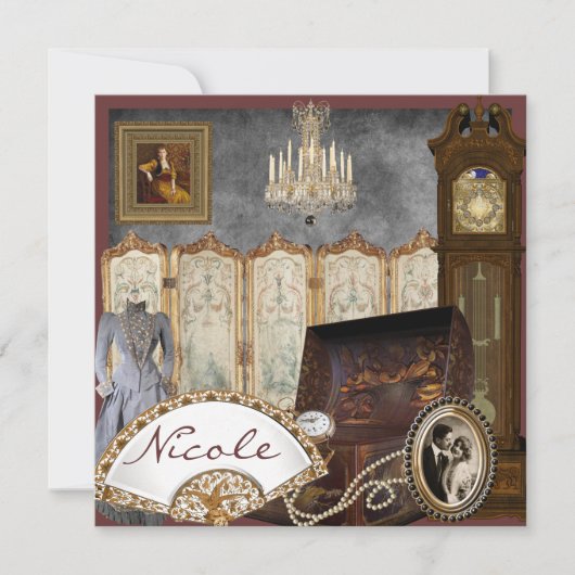 ヴィンテージ ブライダルシャワー 招待状 個別オーダー (正面)