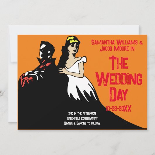 ヴィンテージ ブライト ボールド ムービー モンスター 招待状 (正面)