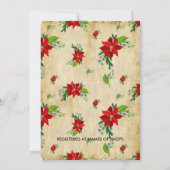  ヴィンテージ ブラウンの赤いポインセチア, ブライダル ブランチ 招待状 (裏面)