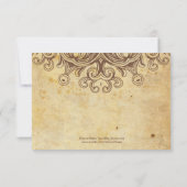 ヴィンテージ ブラウン ウェディング サンクス カード (裏面)