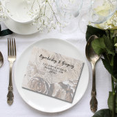 ヴィンテージ ブラウン クリーム ローズ フラワーフォト ウェブサイト オールインワン招待状