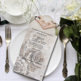 ヴィンテージ ブラウン クリーム ローズ フラワーフォト ウェブサイト オールインワン招待状