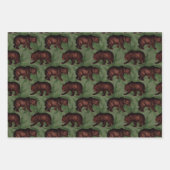 ヴィンテージ・ブラウン・ベア ラッピングペーパーシート (正面)