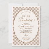 ヴィンテージ ブラウン We Do BBQ バーベキュー 婚約パーティー 招待状 (正面)