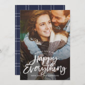 ヴィンテージ ブラシ 編集可能 カラー ホリデー フォト カード (正面/裏面)