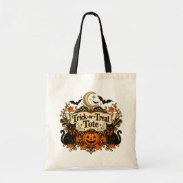 ヴィンテージ ブラックキャット トリック オア トリート ハロウィン トート