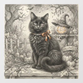 ヴィンテージ ブラックキャット ハロウィン ウィンドウサイン