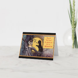 ヴィンテージ ブラックキャット ハロウィン シーズンカード