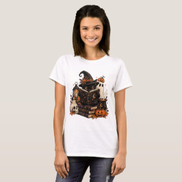 ヴィンテージ ブラックキャット ブックハロウィン Tシャツ