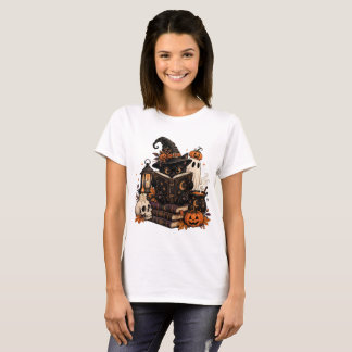 ヴィンテージ ブラックキャット ブックハロウィン Tシャツ