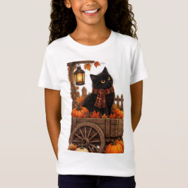 ヴィンテージ ブラックキャット 秋の収穫 Tシャツ