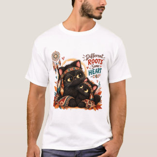 ヴィンテージ ブラックキャット 美意識Tシャツ - かわいいゴシック Tシャツ