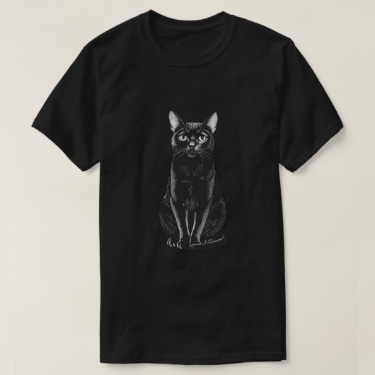 ヴィンテージ ブラックキャット Tシャツ (デザイン正面)