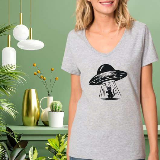 ヴィンテージ ブラックキャット UFO 宇宙船 面白い Tシャツ