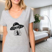 ヴィンテージ ブラックキャット UFO 宇宙船 面白い Tシャツ