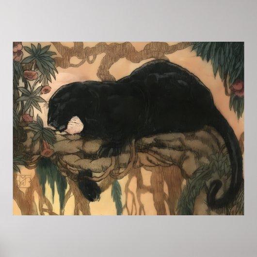 ヴィンテージ ブラックパンサー 猫 ポスター (正面)
