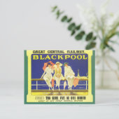 ヴィンテージ,ブラックプール,イギリス,鉄道ポスター ポストカード (スタンド正面)